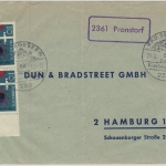 BRD - 2x10 Pfg. Regina Matyrium, Brief Ra1 "2361 Pronsdorf", Bad Segeberg -