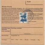 BRD - 2351 Padenstedt, Aushilfs-Paketzettel, Paketkarte n. Dortmund 1974