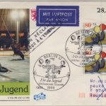 Berlin - 2x80 Pfg. Jugend (Zirkus) Bogenecke, Lupo-Schmuck-FDC n. REUNION (!)