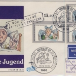 Berlin - 3x60 Pfg. Jugend/Max&Moritz, Lupo-Schmuck-FDC n. REUNION 1990