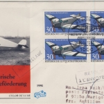 BRD - 4x30 Pfg. Hist. Luftpostbeförderung, Schmuck-FDC n. FRANZ. ANTILLEN 1991