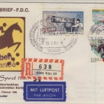 Berlin - 80+120 Pfg. Sporthilfe u.a., Lupo-Einschreibe-FDC n. CANADA, ESST Köln