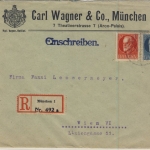 Bayern - 20+10 Pfg. Ludwig, Einschreibebrief n. ÖSTERREICH, München - Wien 1916