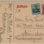 Bayern - 10 Pfg. GA-Karte/Volksstaat + Zusatz, Lohkirchen - München 1919