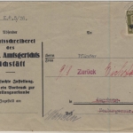 DR - 40 Pfg. Adler/Dienst, Zustellurkunde Eichstätt - Augsburg 1936 - retour