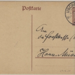 DR - Uschlag (Kr. Hann.Münden) 1920 KOS 15 Pfg. Germania GA-Karte n. Hann.Münden