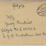 DR - Bahnpost Berlin-Sassnitz, Zug 210/212, Feldpostbrief an FpNr. 37853, 1943