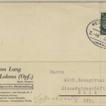 DR - Bahnpost Weiden-Eslarn, Zug 48 a. Firmenkarte Lohma - Selb 1937