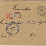 DR - Feldpost 1917 Genesungsabteilung Mob. Etappenkdtr. 147 Einschreibebrief