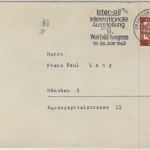 BRD - Inter-Oil 6.Welt Erdöl Kongress Masch.werbestpl. Brief Frankfurt a.M. 1963