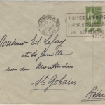 Frankreich - 75 C. Friedensallegorie Bogenecke Druckdatum Brief Strasbourg 1938
