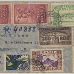 Brasilien - 300 R. 1. Numismatischer Kongress u.a., Lupo-Einschreibebrief 1936