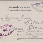 DR - Kriegsgefangenen-Faltbrief STALAG IB (Hohenstein) n. FRANKREICH (Grasse)