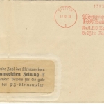 DR - 3 Pfg. AFS "Pommersche Tageszeitung", Drucksachenbrief Stettin 1938