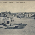 DR - Darkehmen Ostpreussen zerstörter Marktplatz sw-AK/Feldpost n. Barntrup 1915