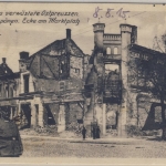DR - Stallupönen, zerstörte Ecke am Marktplatz, sw-Ansicht/Feldpost n. Lübbecke