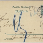 DR - 5 Pfg. Germania/Reichspost Ganzsache i.d. SCHWEIZ Nachporto Posen 5 - 1901