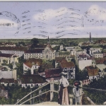 Pommern - Graudenz Gesamtansicht Farb-AK gelaufen v. Bromberg n. SCHWEDEN 1940
