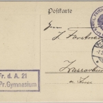 DR - Frei d. Ablösung 21 Kgl. Pr. Gymnasium Dienstpostkarte Pr. Stargard 1917 n.