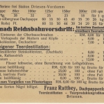 DR - 3 Pfg. AFS Franz Ratthey Dachpappenfabrik Drucksachenkarte Driesen 1933