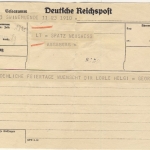 DR - Telegramm v. Swinemünde n. Augsburg 1942
