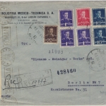 Rumänien - 2x16+3x1+20+5 L. König Michael Einschreibebrief Doppelzensur 1943