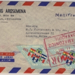 Ecuador - 3x10 C. OEA, Brief (Maritimo) i.d. SCHWEIZ, Guayaquil - Luzern 1961