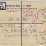 Malaya - 30 C. Einschreibe-GA-Umschlag, Malacca - Singapore 1960
