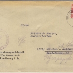 FZ-Baden - 24 Pfg. Zensurbrief Freiburg - München 1947, US-Zensurverschluss