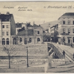 Jugoslawien - Sarajewo Appelquai Attentatsort 1914, sw-AK m. Gedenksatz