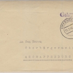 All.Bes. - Gebühr bezahlt, Brief Kipfenberg - Aschaffenburg 1946