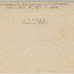All.Bes. - Gebühr bezahlt, Brief Kipfenberg - Aschaffenburg 1946