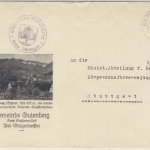 DR - Gutenberg Kr. Kirchheim Teck, illustr. Kuvert d. Gemeinde n. Stuttgart 1941