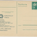 DDR - 10 Pfg. Bauwerke Ganzsache m. Zudruck Europacup Fünfkampf Dresden 1979