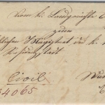 Bayern/Österreich - Pegnitz 1847, Fingerhut-Stpl. a. Regierungssache (BOC) n.