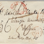 England/Bayern - Abingdon 1842, Teilfranko-Brief n. Erlangen, Transit Frankreich