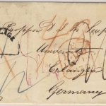 England/Niederlande/Bayern - Colchester 1838, Teilfrako-Brief n. Erlangen