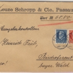 Bayern - 20+15 Pfg. Ludwig, Wertbrief Passau - Bischofsreut 30.3.17