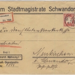 Bayern - 10+20 Pfg. Wappen, Einschreibebrief Schwandorf - Neukirchen 1909