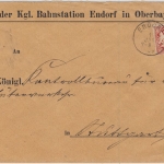 Bayern - 10 Pfg. Wappen/E, Dienstbrief Endorf - Stuttgart (Württemberg !) 1909