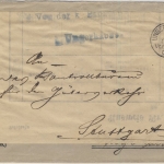 Bayern - 20 Pfg. Wappen/E, Dienstbrief Ungerhausen - Stuttgart (Württemberg !)