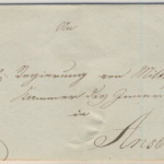 Bayern - Gunzenhausen, Fingerhut-Stpl. a. Dienstbrief (ca. 1840) n. Ansbach