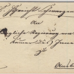 Bayern - Langenfeld, Fingerhut-Stpl. a. Dienstbrief (ca. 1840) v. Schwarzenberg