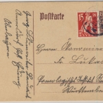 Bayern - 15 Pfg. Hupp/Freistaat GA-Karte + Zusatz, Erding - Reutlingen 14.5.20 !