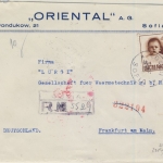 Bulgarien - 14 L. Kronprinz Geburtstag, Zensur-Einschreibebrief Sofia - FFM 1940
