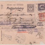 Ungarn - 2 F. GA-Postanweisung + Zusatz, Ujpest - Feldpost-Postamt 475, 1918