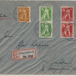 Bayern - Wassertrüdingen 29. MÄR 20, Reservestempel a. Einschreibebrief n.