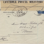 Frankreich - 25 C. Säerin, Zensurbrief i.d. SCHWEIZ, St. Etienne - Bern 1916