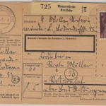 DR - 60 Pfg. AH, Paketkarte Wesermünde-Nordlehe - Bad Wildungen 7.3.45 !!