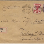 DR-Infla - Boizenburg (Elbe) Ort, Einschreibebrief n. Freiburg 18.12.19